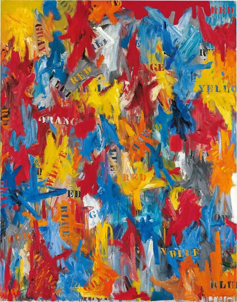 "False Start," 1959, by Jasper Johns. Oil on canvas. Private collection.
Â© Jasper Johns / Licensed by VAGA at Artists Rights Society (ARS), New York, NY.
