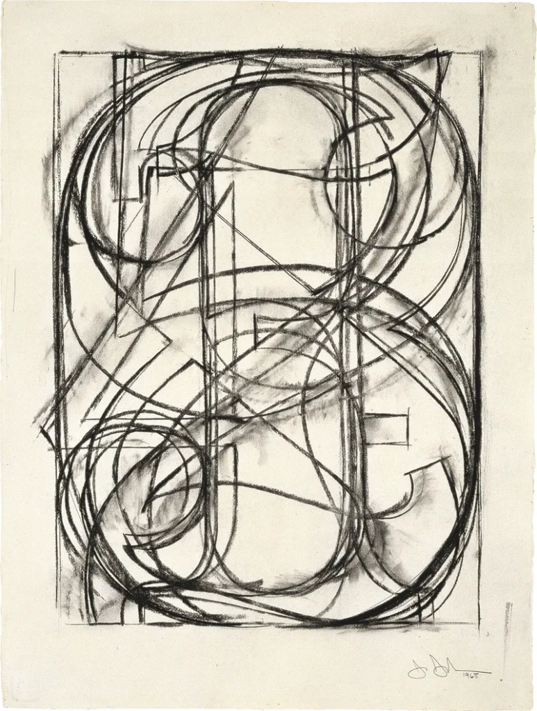 "0 through 9," 1965, by Jasper Johns. Charcoal and graphite pencil on paper.
Â© 2021 Jasper Johns/VAGA at Artists Rights Society (ARS), New York